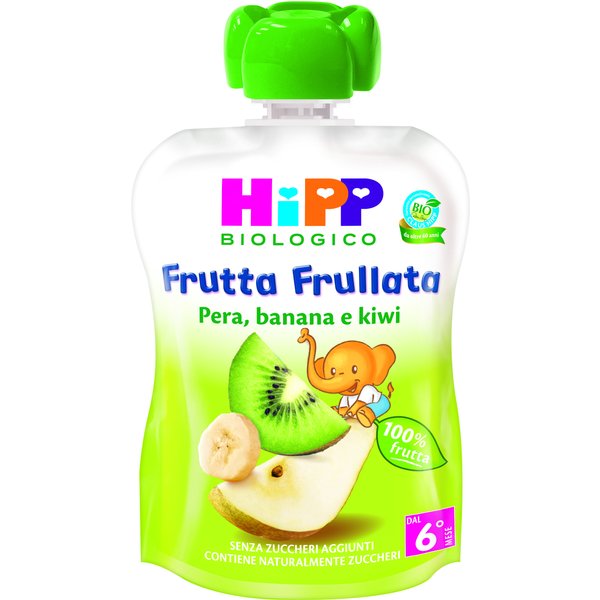Hipp Bio Frutta Frullata Pera Banana Kiwi 90G Per Bambini-image