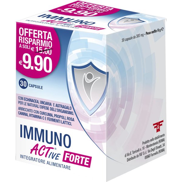 F&F Immuno Forte Act Integratore Sistema Immunitario Echinacea Vitamina C 30 Capsule-image