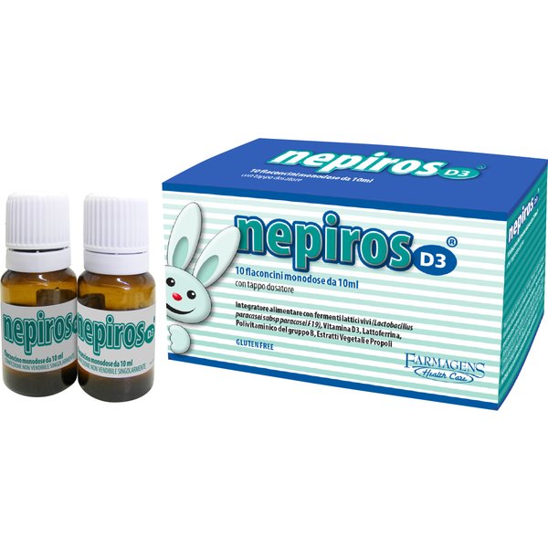 Nepiros D3 Integratore Fermenti Lattici Vivi Vitamina D3 10 Flaconcini 10Ml-image