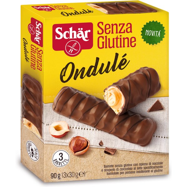 Schar Ondule' Barrette Con Ripieno Di Nocciole Ricoperte Di Cioccolato Al Latte 3 Porzioni Da 30 G-image