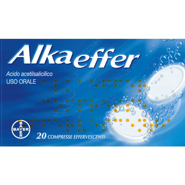 Alkaeffer Antidolorifico Contro Febbre Dolore Con Acido Acetilsalicilico 20 Compresse Effervescenti-image