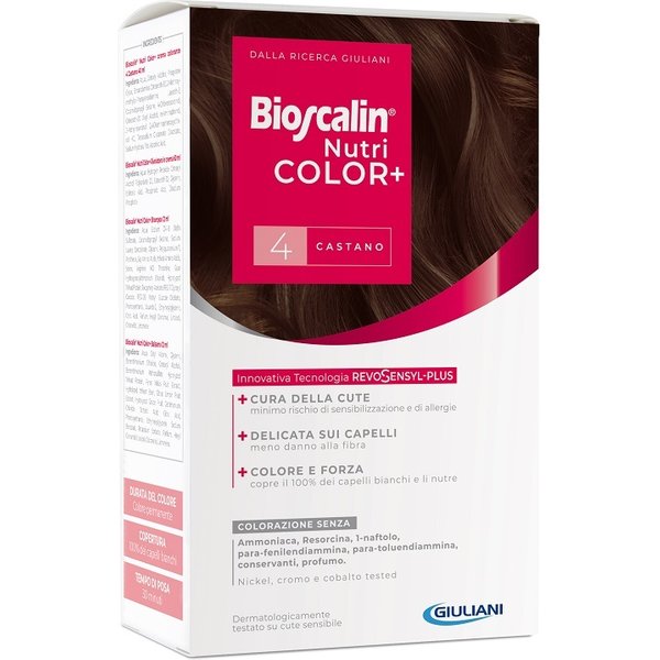 Bioscalin Nutricolor Plus Tinta Permanente 4 Castano Senza Ammoniaca Capelli Sensibili-image