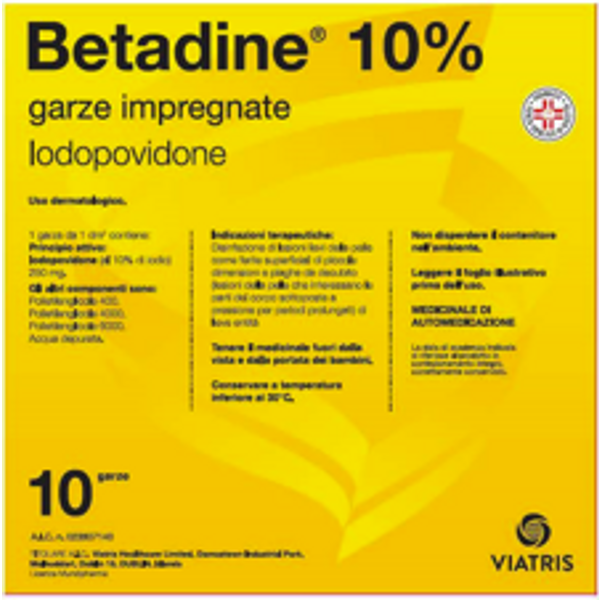 Betadine 10 Garze Impregnate 10X10-image