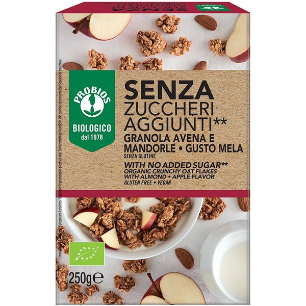 Probios Granola Senza Zuccheri Aggiunti Avena E Mandorla E Mela Senza Glutine 250 G-image