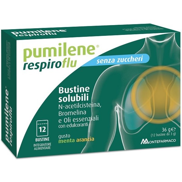 Pumilene Respiroflu Senza Zuccheri 12 Bustine-image