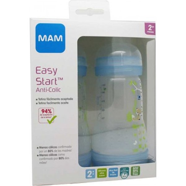 Mam Biberon Anticolico 260 ml Azul Pack Duplo