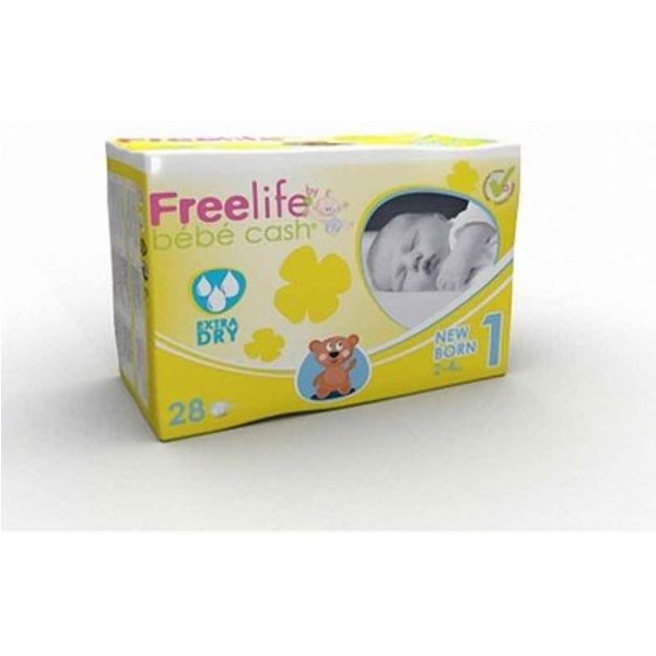 Freelife Bebe Cash Pañal Recien Nacido 2-4 Kg 28 unidades