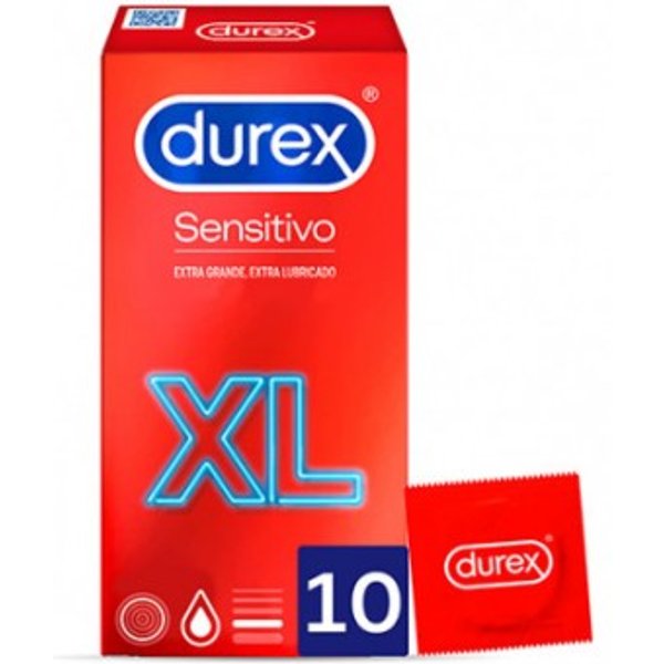 Durex Preservativo Sensitivo Suave Extragrande XL 10 unidades