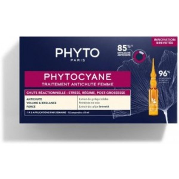 Phytocyane Tratamiento Anticaída Mujer Reaccional 12 Ampollas 5ml