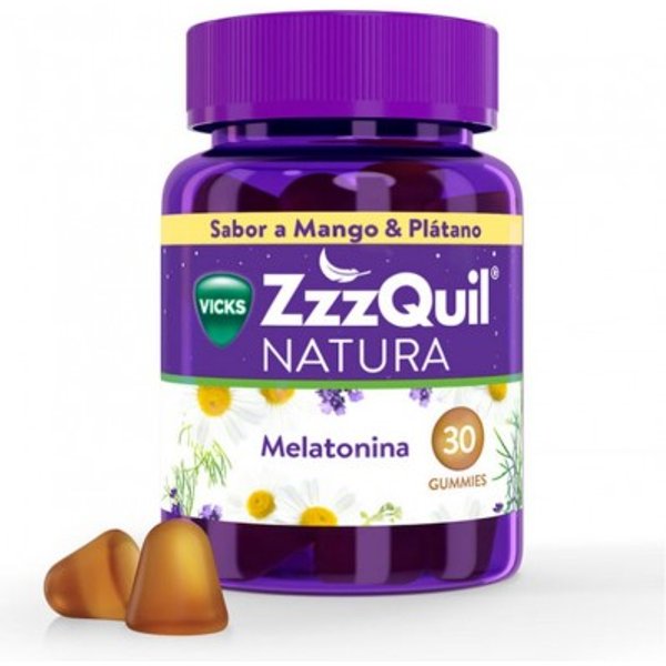 Zzzquil Natura Sueño Melatonina Sabor Mango Plátano 30 Gummies