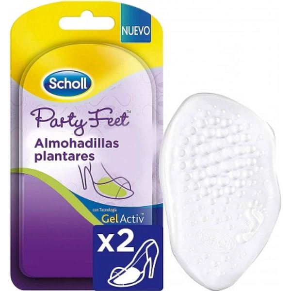 Scholl Party Feet Gel Activ Almohadillas Plantares Invisibles para Mujer 2 Unidades