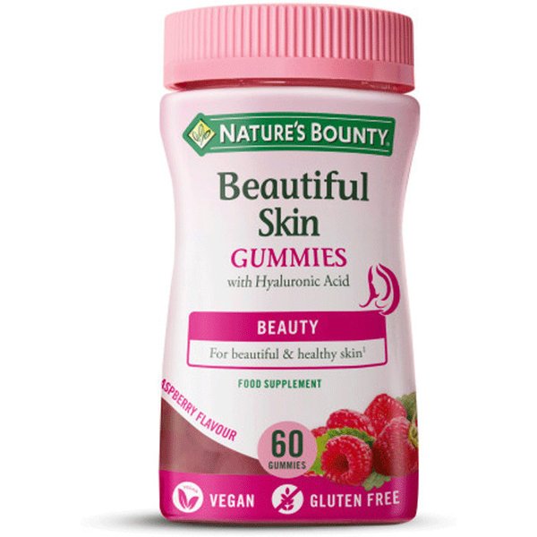 Nature's Bounty Beautiful Skin Acido Hyaluronico 60 Gominolas Sabor Frambuesa