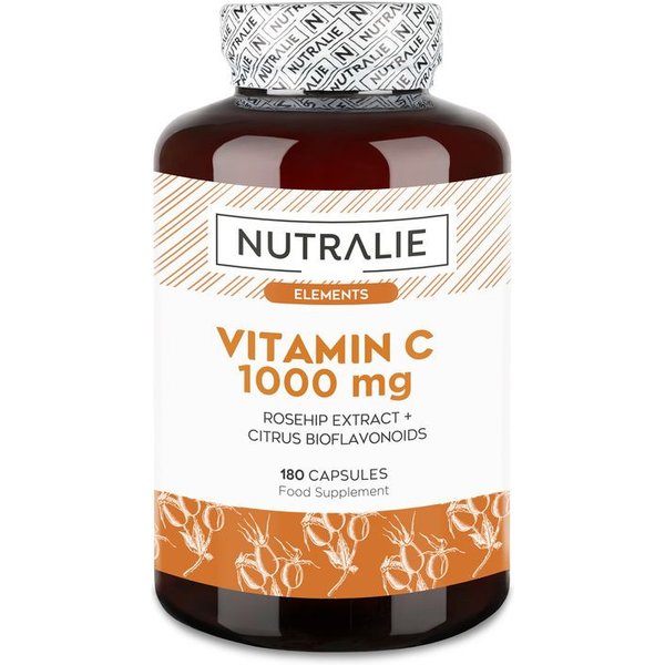 Nutralie Vitamina C 1000 mg Rosa Canina Antioxidante 180 Cápsulas