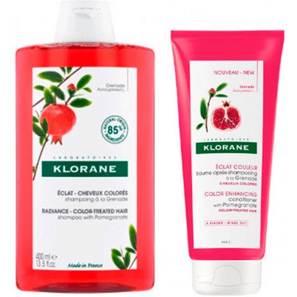 Klorane Rutina Cabello Teñido Champú Granada 400ml + Acondicionador Granada 200ml