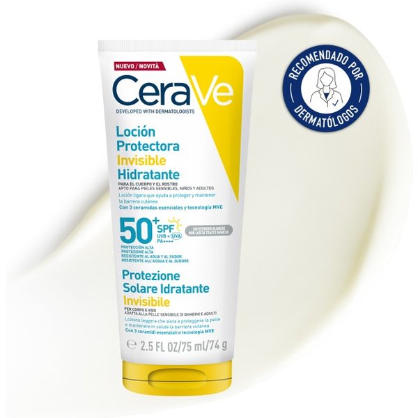 Cerave Solar Loción Protectora Invisible Hidratante Spf50 75ml