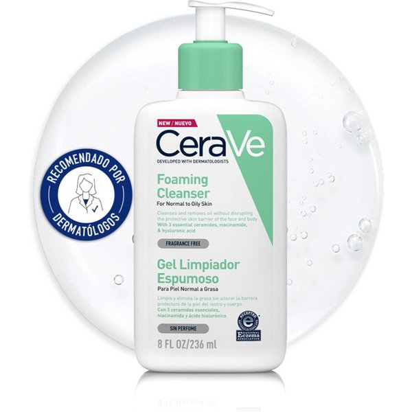 Cerave Gel Limpiador Espumoso Piel Normal a Grasa 236ml