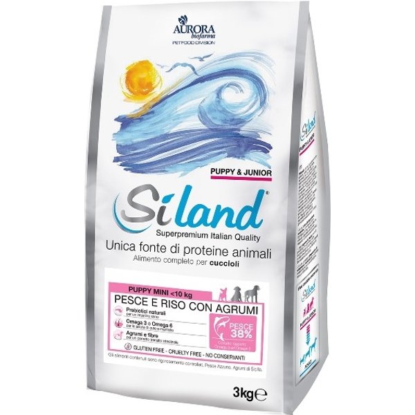 Aurora Biofarma Siland Puppy & Junior Al Pesce E Riso Con Agrumi - Cibo Secco Per Cani 3Kg-image