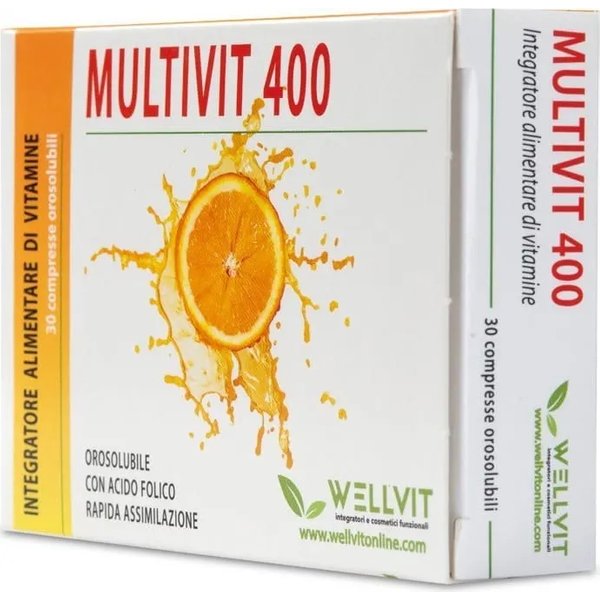 Multivit 400 30 Compresse - Integratore Multivitaminico Con Acido Folico Orosolubile-image