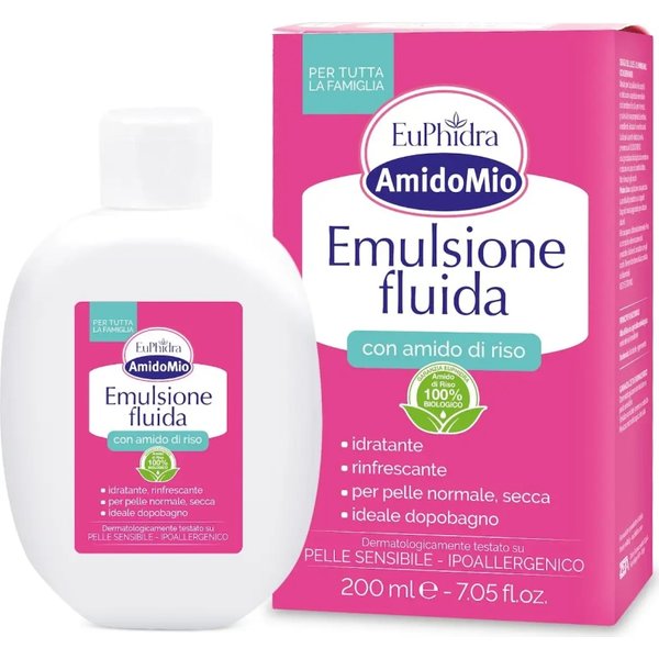 Zeta Farmaceutici Spa Euphidra Amidomio - Emulsione Fluida All'amido Di Riso 200 Ml-image