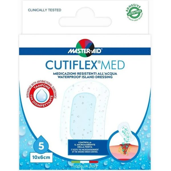 Cutiflex Med - 5 Medicazioni Trasparenti E Impermeabili 10X6 Cm-image