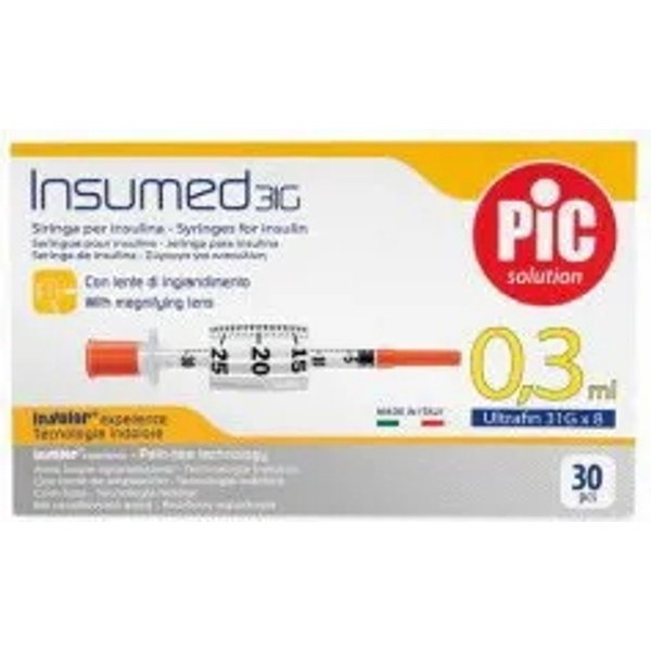 Pic Insumed - 30 Siringhe Per Insulina 0,3 Ml G31 8Mm-image