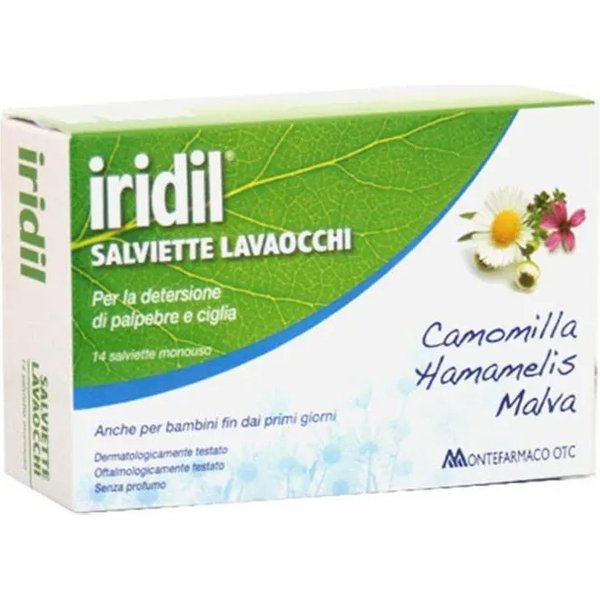 Salviettine Per Bambini Detergenti Per Gli Occhi Iridil Lavaocchi 14 Pezzi-image