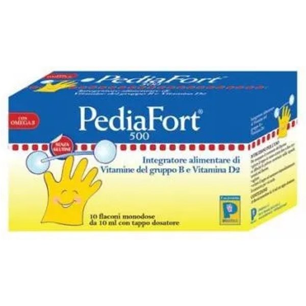 Pediafort 500 - Integratore Per Bambini Multivitaminico 10 Flaconcini-image