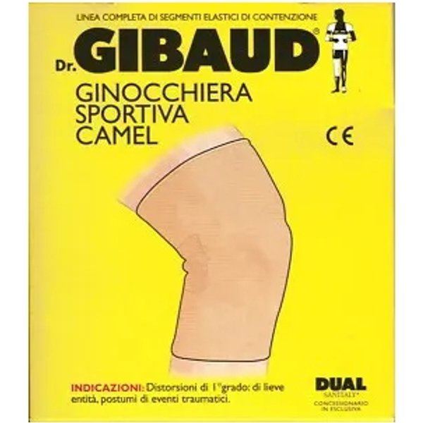 Dr. Gibaud Linea Contenzione - Ginocchiera Elastica Cod.0504 - Taglia 5 Camel (Circonf. Ginocchio 50-53 Cm)-image