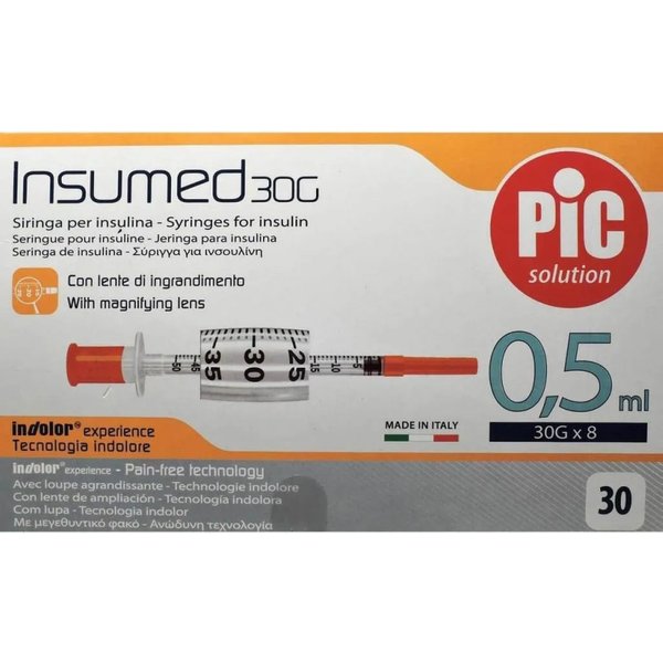 Pic Siringhe Per Insulina Insumed 30 G - 30 Siringhe Da 0,5 Ml-image