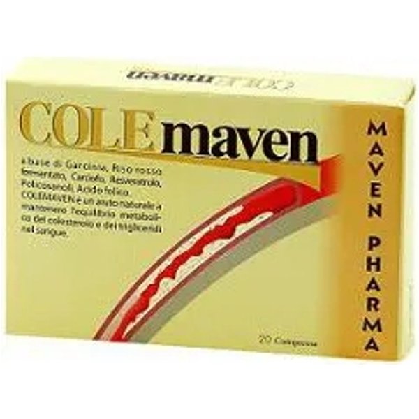 Colemaven 20 Compresse - Integratore Alimentare Per Il Controllo Del Colesterolo E Dei Trigliceridi-image