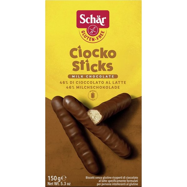 Ciocko Stick - Merendine Senza Glutine Per Celiaci Biscotti Ricoperti Al Cioccolato Al Latte 150 G-image