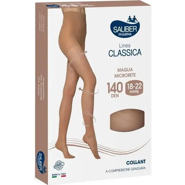Sauber Linea Classica 140 Den - Collant Maglia Microrete (18-22 Mmhg) - Taglia 5 Glacè-image