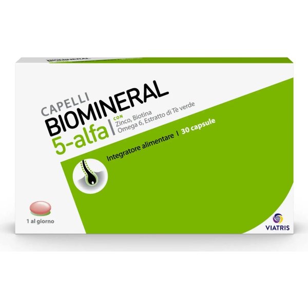 Biomineral 5 Alfa - integratore per la caduta dei capelli 30 capsule-image