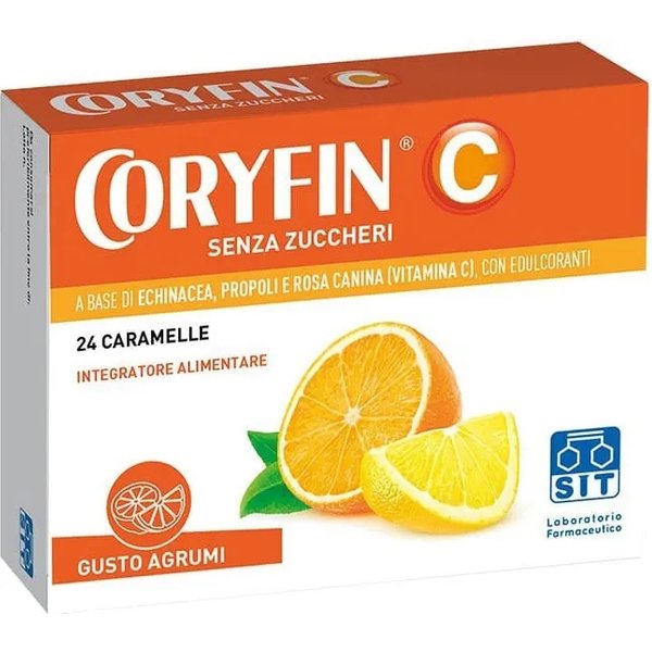 Coryfin C senza zucchero 24 caramelle - integratore per le vie respiratorie-image
