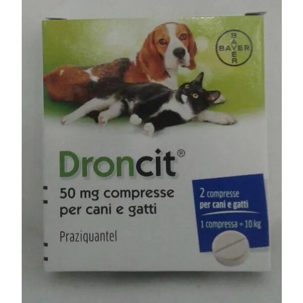 Bayer Italia Droncit Antiparassitario Intestinale Per Cani E Gatti 2 Compresse-image