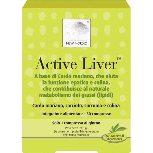 active liver 30 compresse - integratore alimentare a base di cardo mariano per la funzione epatica-image