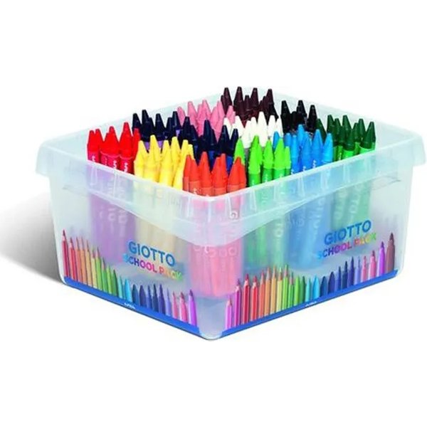 Giotto Cera School Pack 144 Pastelli A Cera Colori Assortiti-image