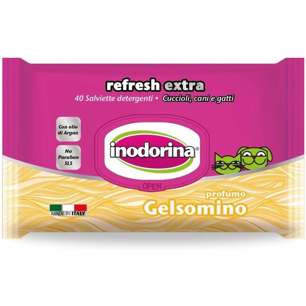 Inodorina Salviette Detergenti Per Animali - Profumo Gelsomino - 40 Salviette-image