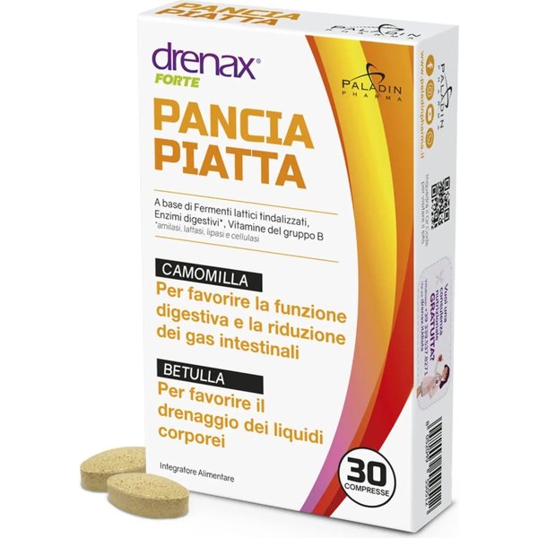 Drenax Forte Pancia Piatta 30 Compresse - Integratore Per La Funzione Digestiva-image