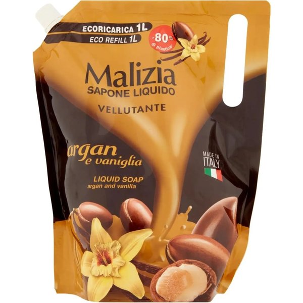 Malizia Argan E Vaniglia - Sapone Liquido - Ricarica Da 1 Lt-image