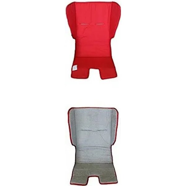 materassino per passeggino double face spugna bianco - rosso-image
