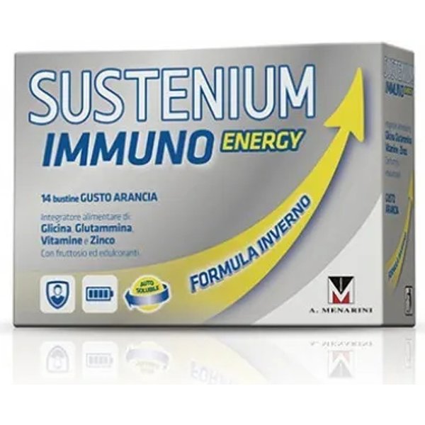 sustenium immuno energy integratore alimentare gusto arancia 14 bustine-image