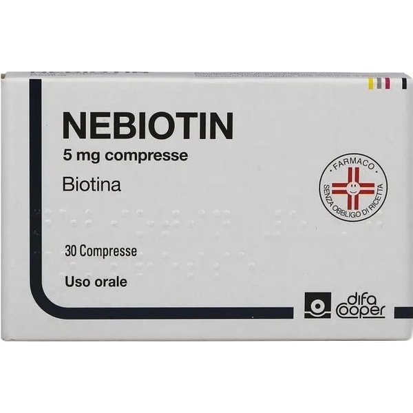 Nebiotin 5 Mg - Carenza Di Biotina 30 Compresse-image