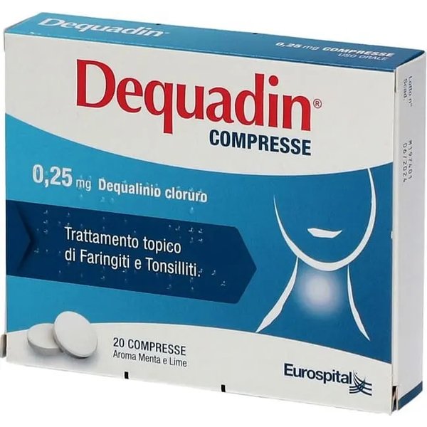 Dequadin 0,25 mg 20 compresse - in caso di faringiti, stomatiti, tonsilliti-image