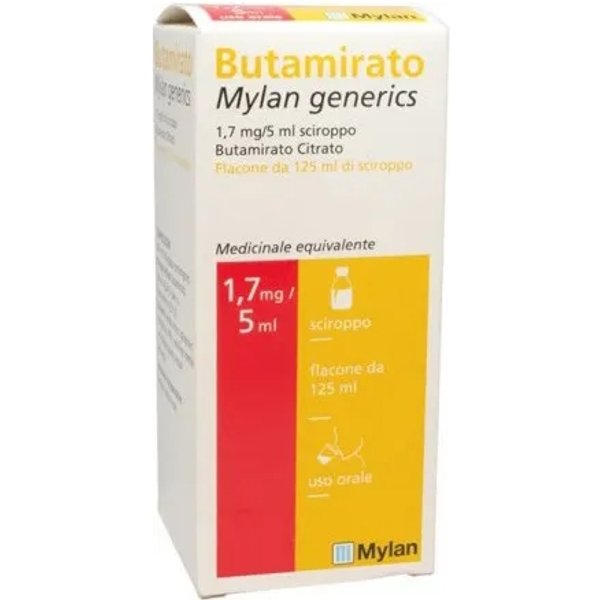 Butamirato 1,7 mg - sciroppo sedativo della tosse 125 ml-image