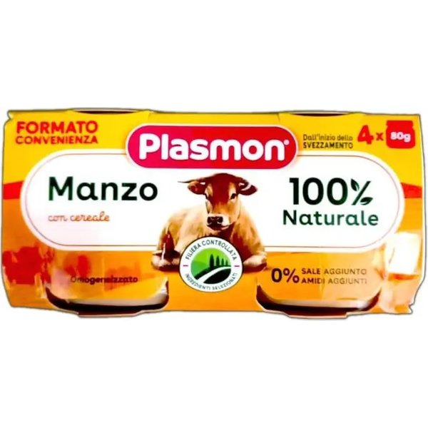 Heinz Italia Plasmon Omogeneizzato Al Manzo 4 Vasetti Da 80 G-image