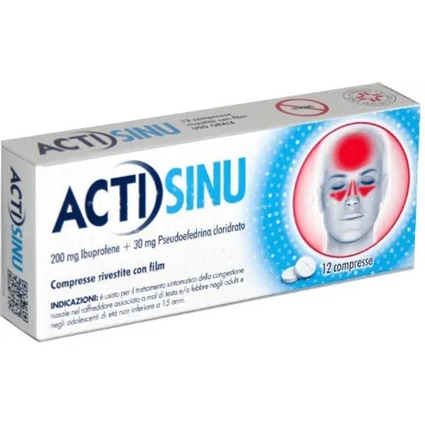 Actisinu 200 Mg + 30 Mg - Trattamento Della Sinusite 12 Compresse-image