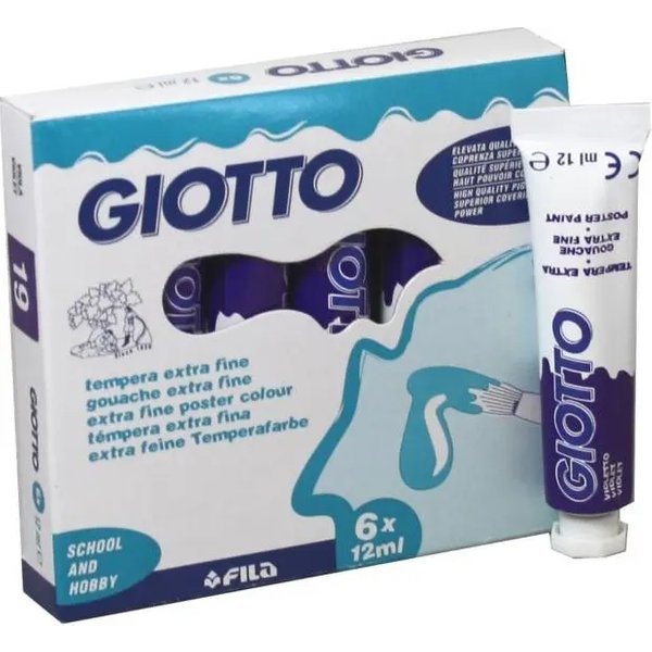 Giotto Tempera Extra Fine 6 Tubetti Da 12 Ml Violetto-image