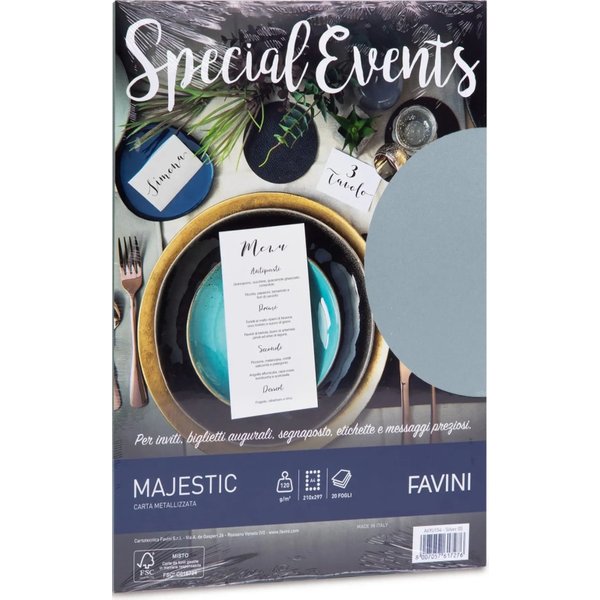 Favini Special Events Carta Metallizzata A4 20 Fogli Argento 03-image