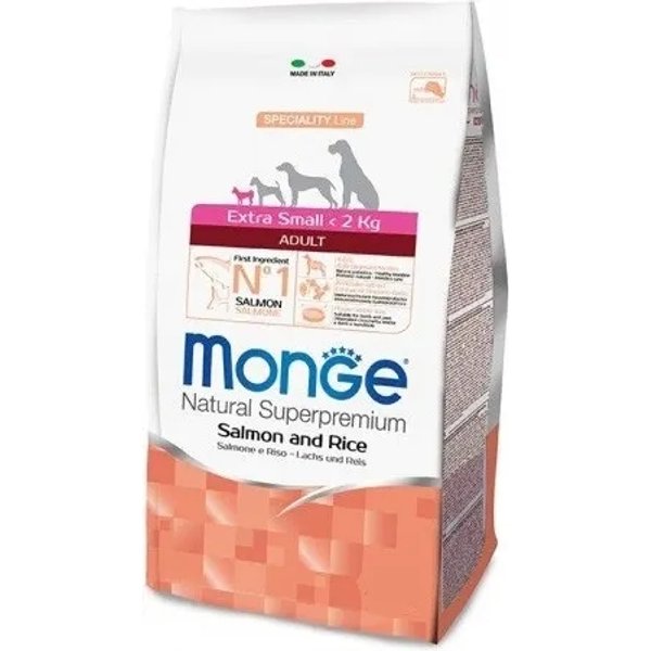 Monge Superpremium Extra Small Adult Salmone E Riso Mangime Secco Per Cani 800 G-image